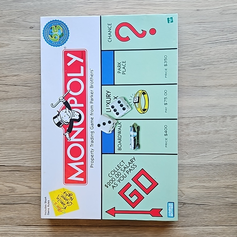 Monopoly 65th Anniversary Game with Winning Token Piece Like New
